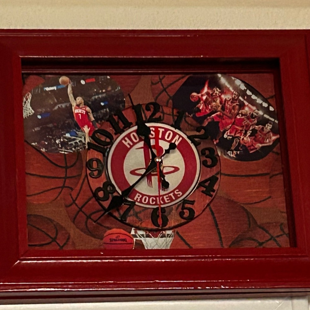 Red Wall Clock - Team Logo Frame